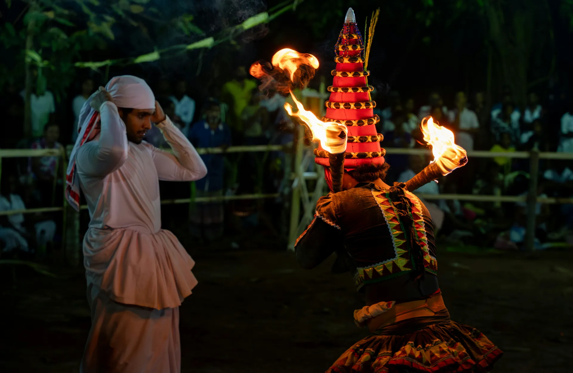 Ancient stupa ruins glowing at dusk in Anuradhapura