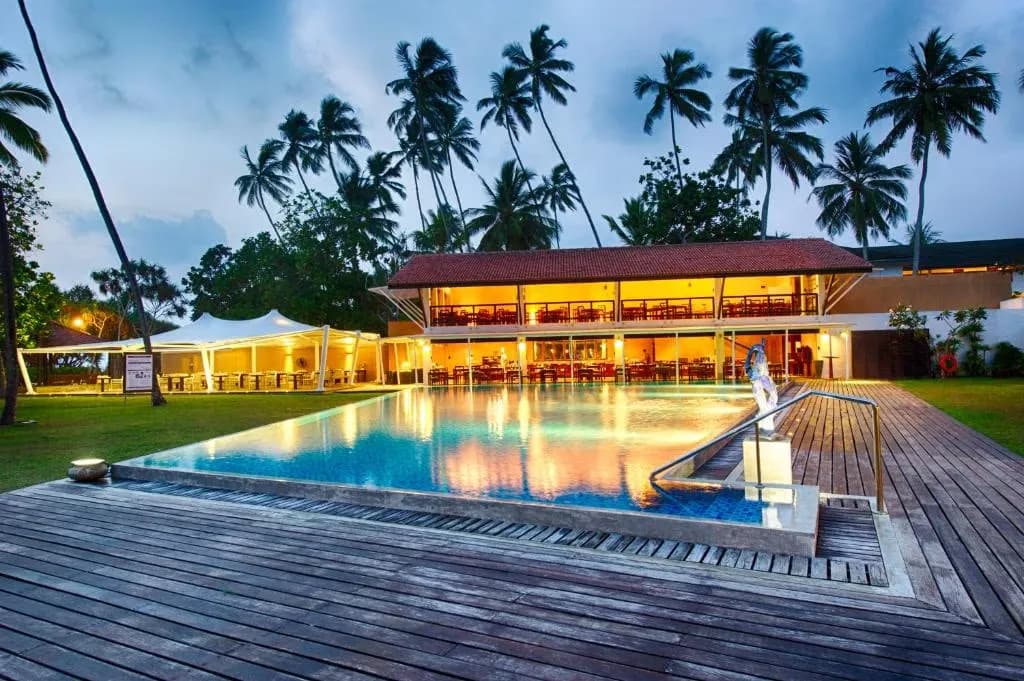 Avani Bentota Resort beachfront pool overlooking the ocean