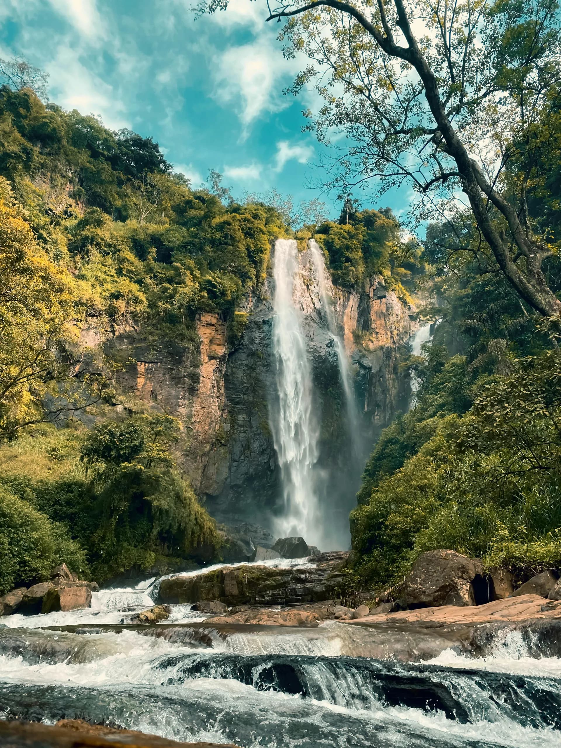 Ramboda Falls cascading through the hill country
